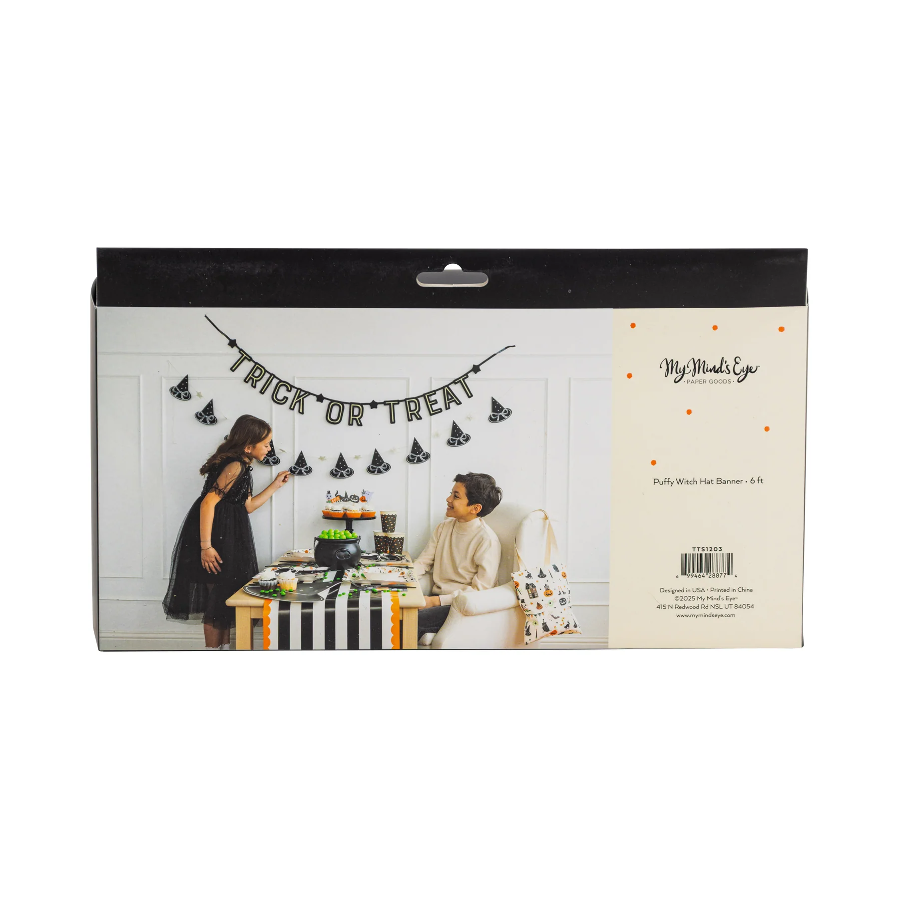 Puffy Witch Hats Felt Banner 6ft