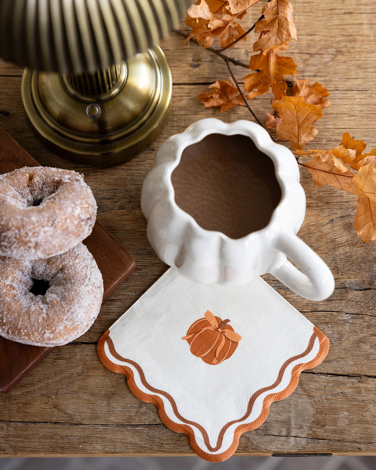 Pumpkin with bow cocktail paper napkins