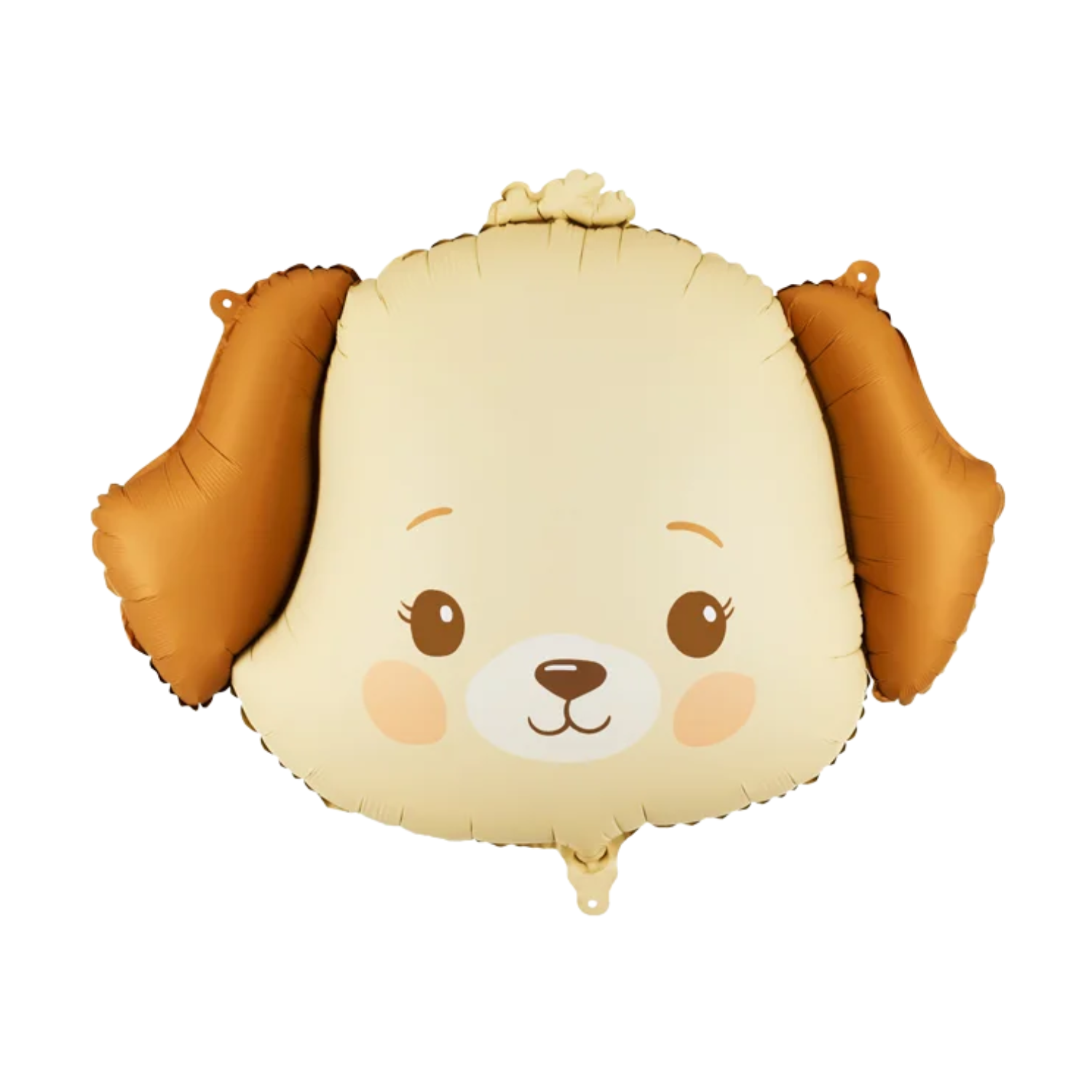Puppy head foil balloon with cream face and brown floppy ears