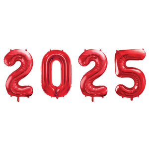 Red 2025 Number Balloon Year 34" | The Party Darling