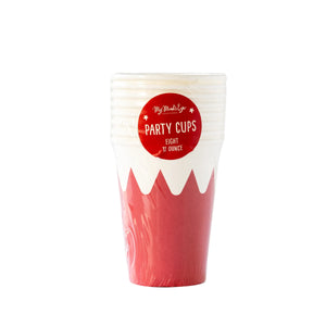 Red Elf Collar Paper Cups 8ct | The Party Darling