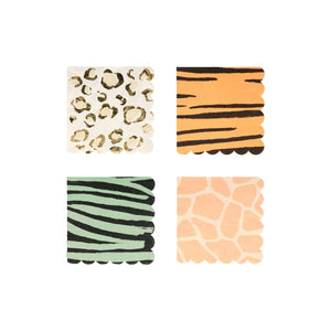 Safari Animal Print Dessert Napkins 16ct | The Party Darling