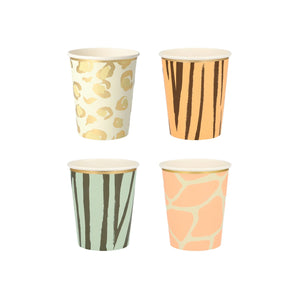 Safari Animal Print Paper Cups 8ct | The Party Darling