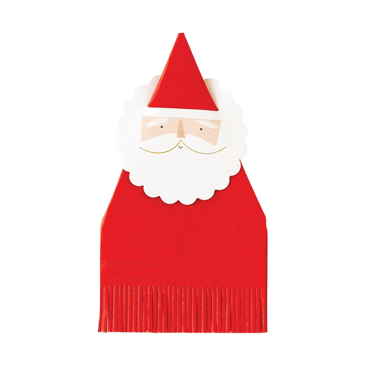 Santa Napkin Rings & Red Fringe Guest Towels 18ct | The Party Darling