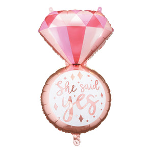 She Said Yes Engagement Ring Balloon 28in | The Party Darling
