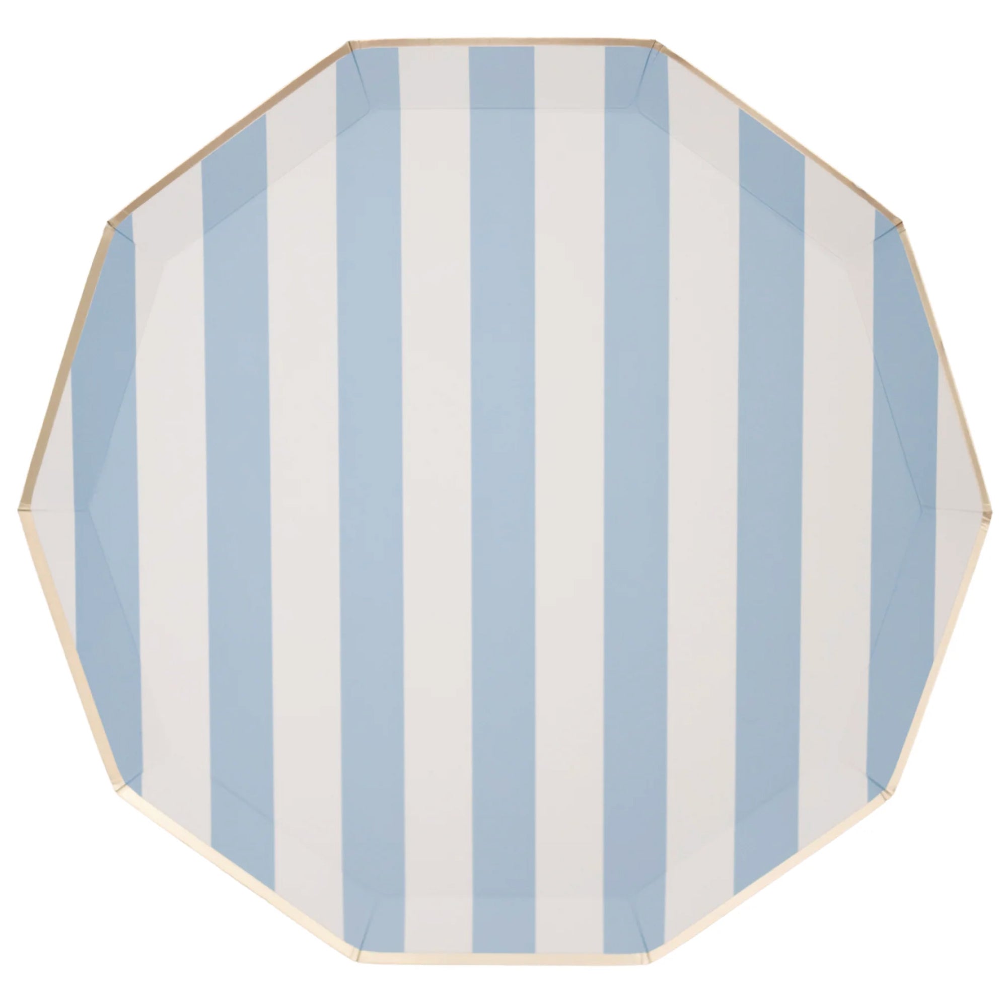 Sky Blue Cabana Striped Dinner Plates 8ct | The Party Darling