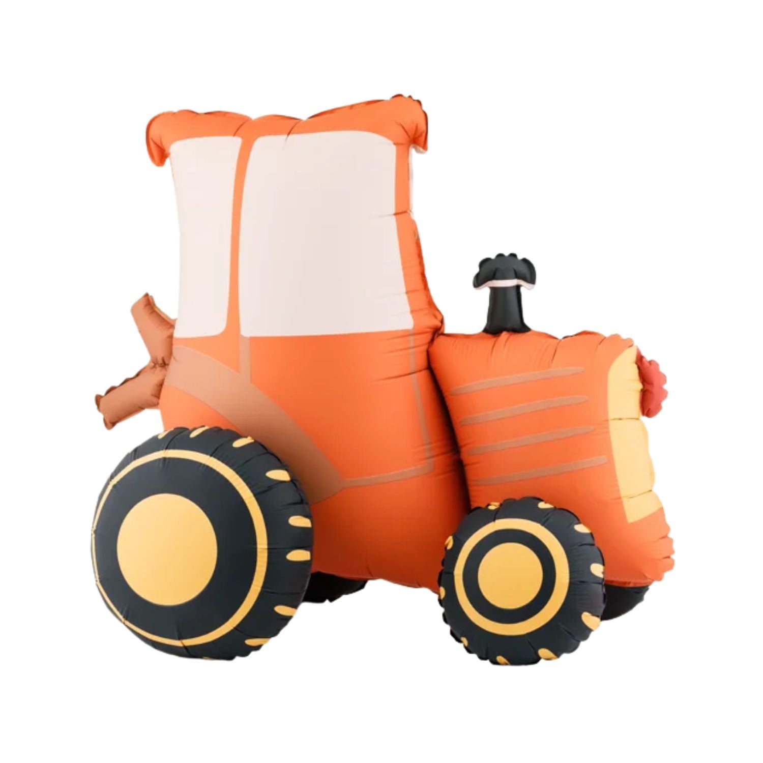 Freestanding orange tractor foil balloon