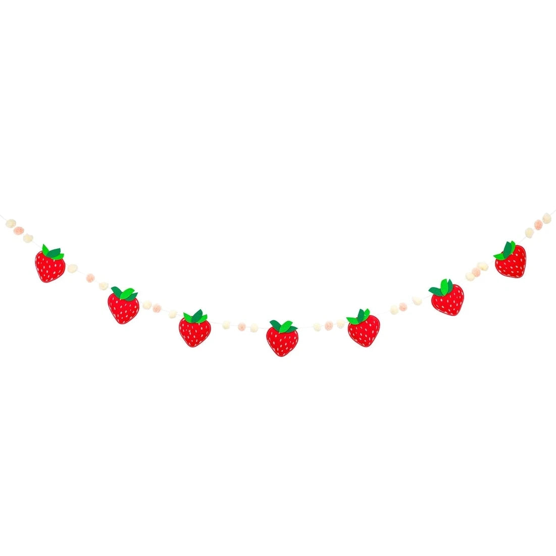Strawberry felt banner with puffy felt fruit