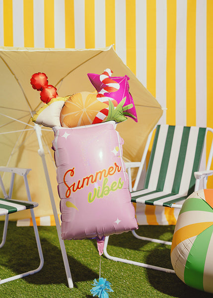 summer vibes balloon displayed