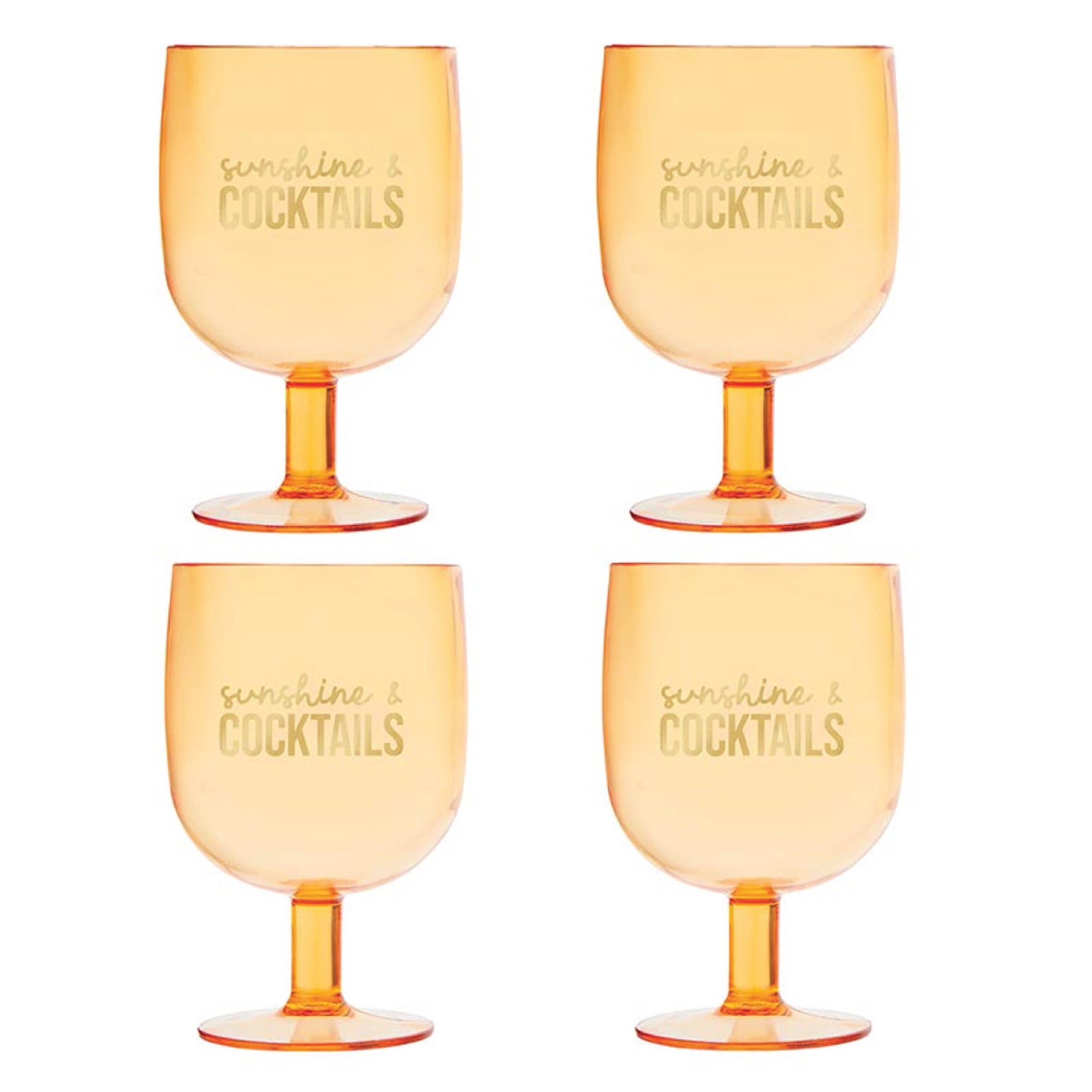 Sunshine & Cocktails Acrylic Wine Glasses 4ct | The Party Darling