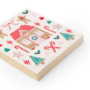 Sweet Gingerbread Lunch Napkins 20ct Stacked