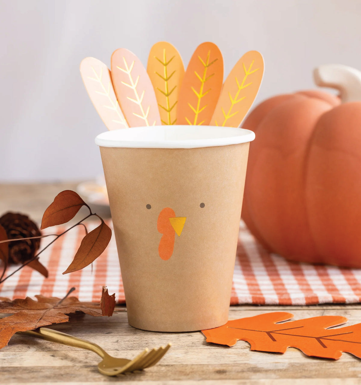 Kid's Thanksgiving Turkey Paper Cups | The Party Darling