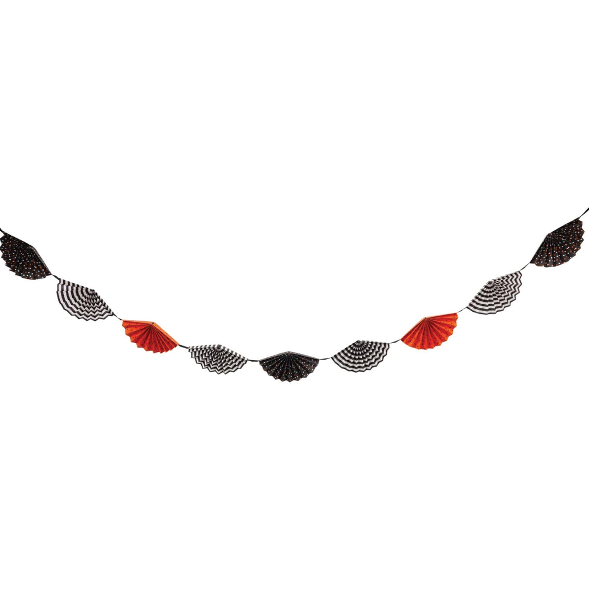 Orange & Black Fan Bunting Banner 7ft | The Party Darling