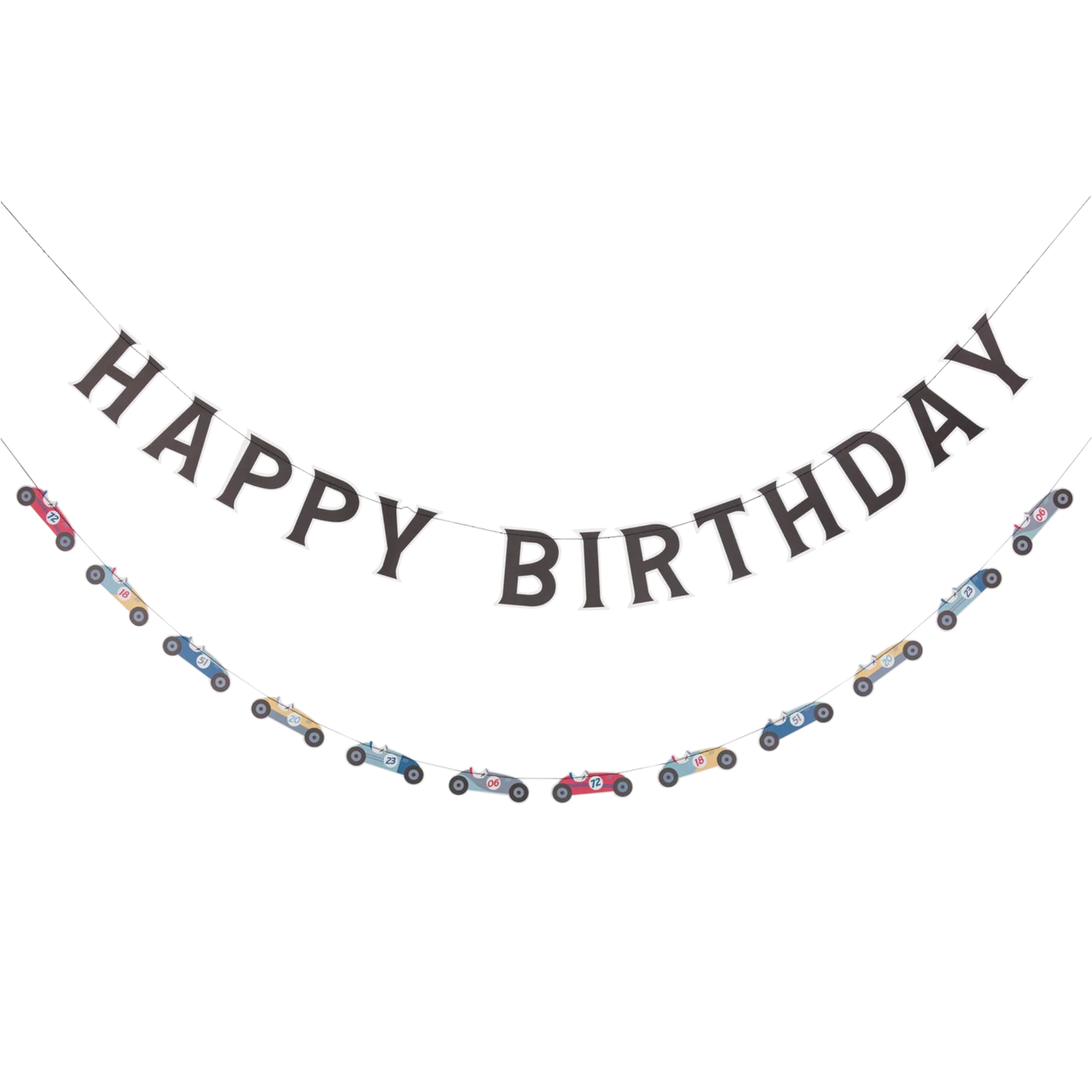 Vintage Racing Cars Birthday Banner Set 2ct | The Party Darling