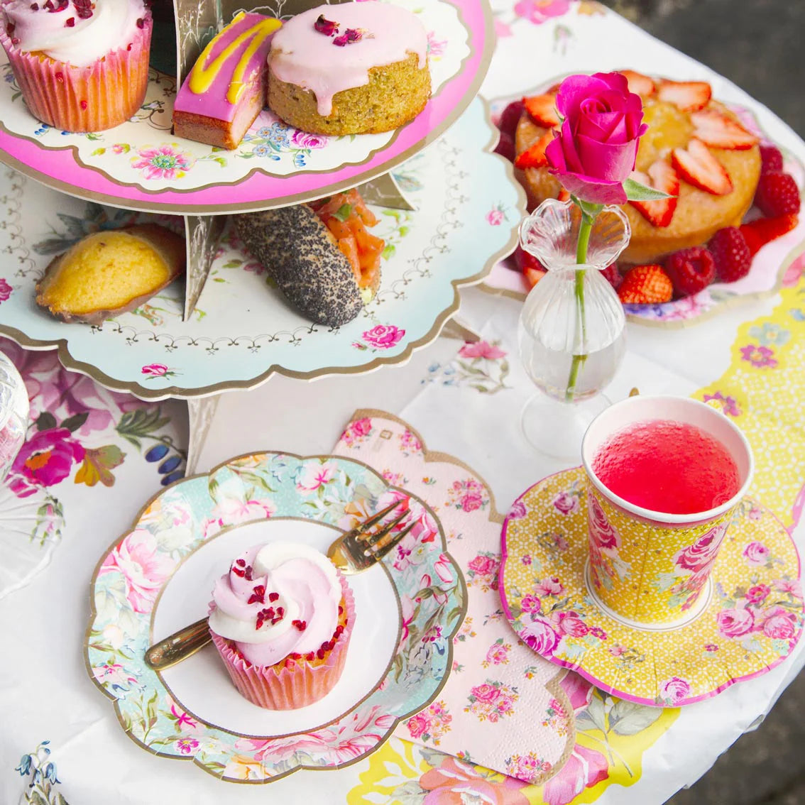 Vintage Tea Party Dessert Plates 12ct | The Party Darling