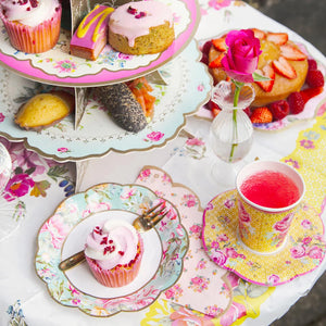 Vintage Tea Party Dessert Plates 12ct