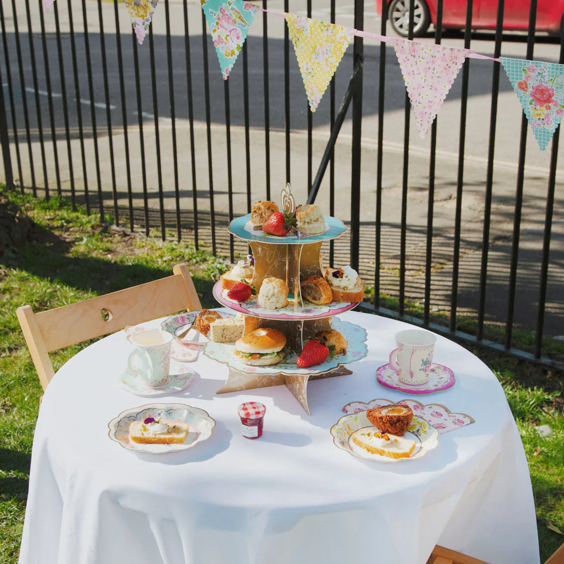 Vintage Floral Tea Party Reversible Cupcake Stand 1ct | The Party Darling