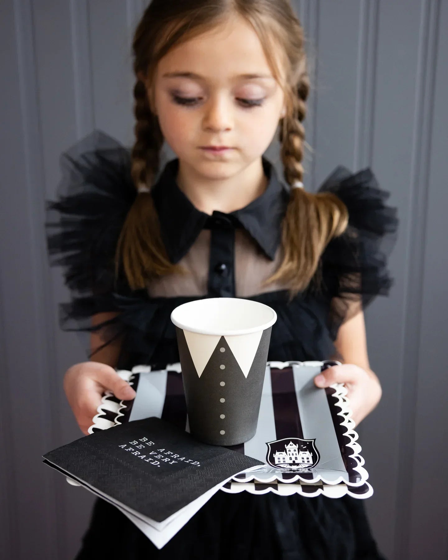 Academy Emblem Striped Square Dessert Plates 8ct | The Party Darling