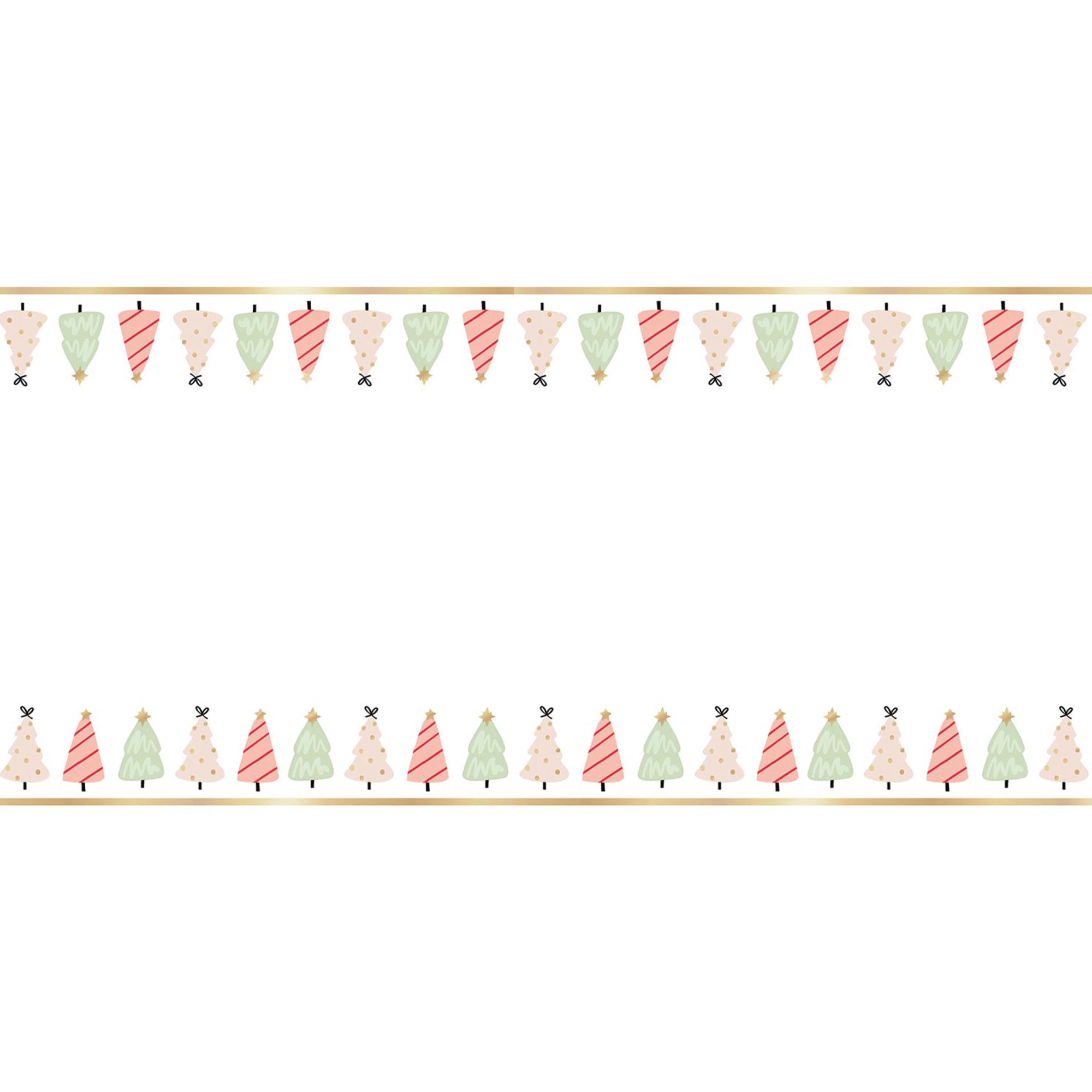 Whimsical Christmas Tree Paper Table Runner 25ft | The Party Darling
