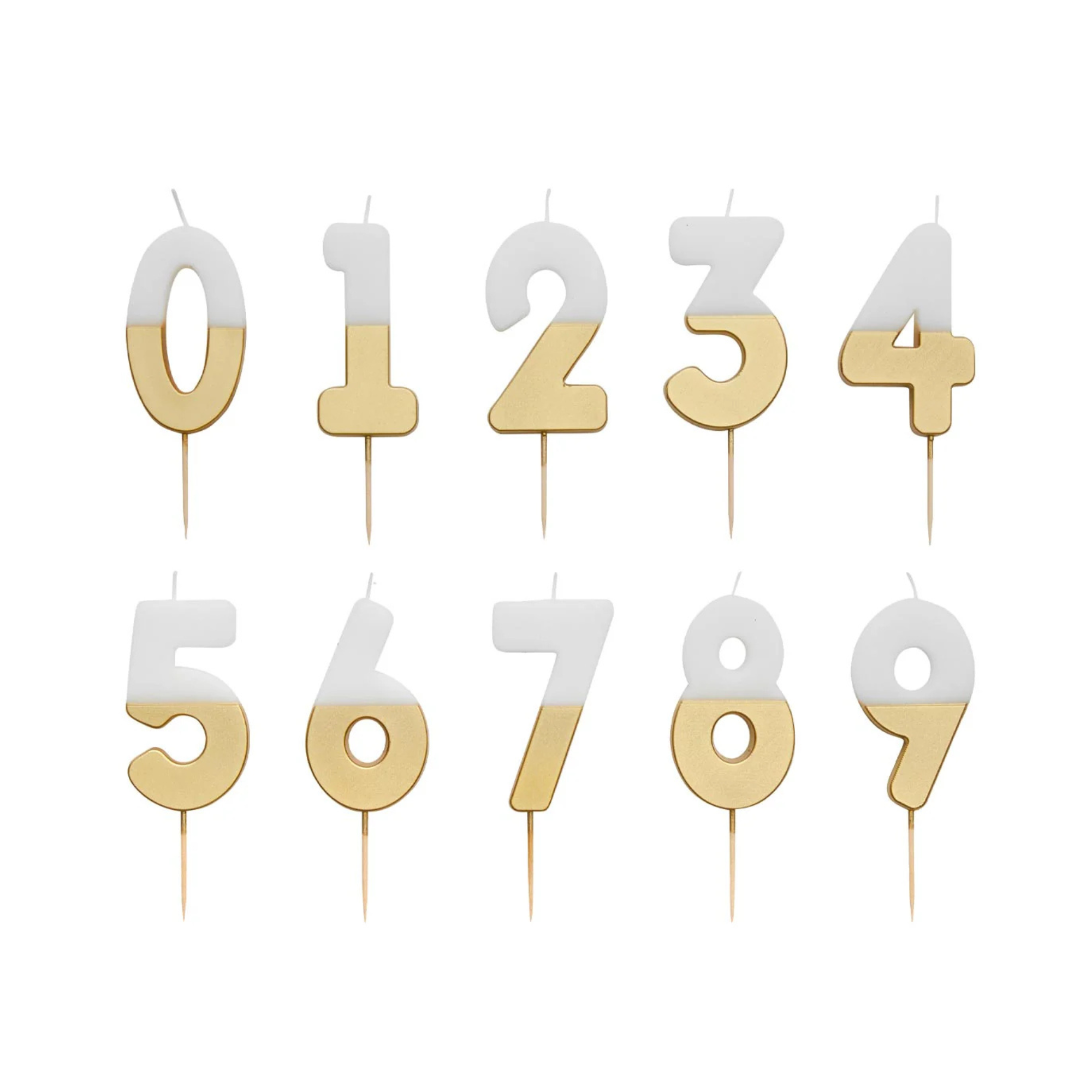 White & Gold Dipped Number Birthday Candle | The Party Darling