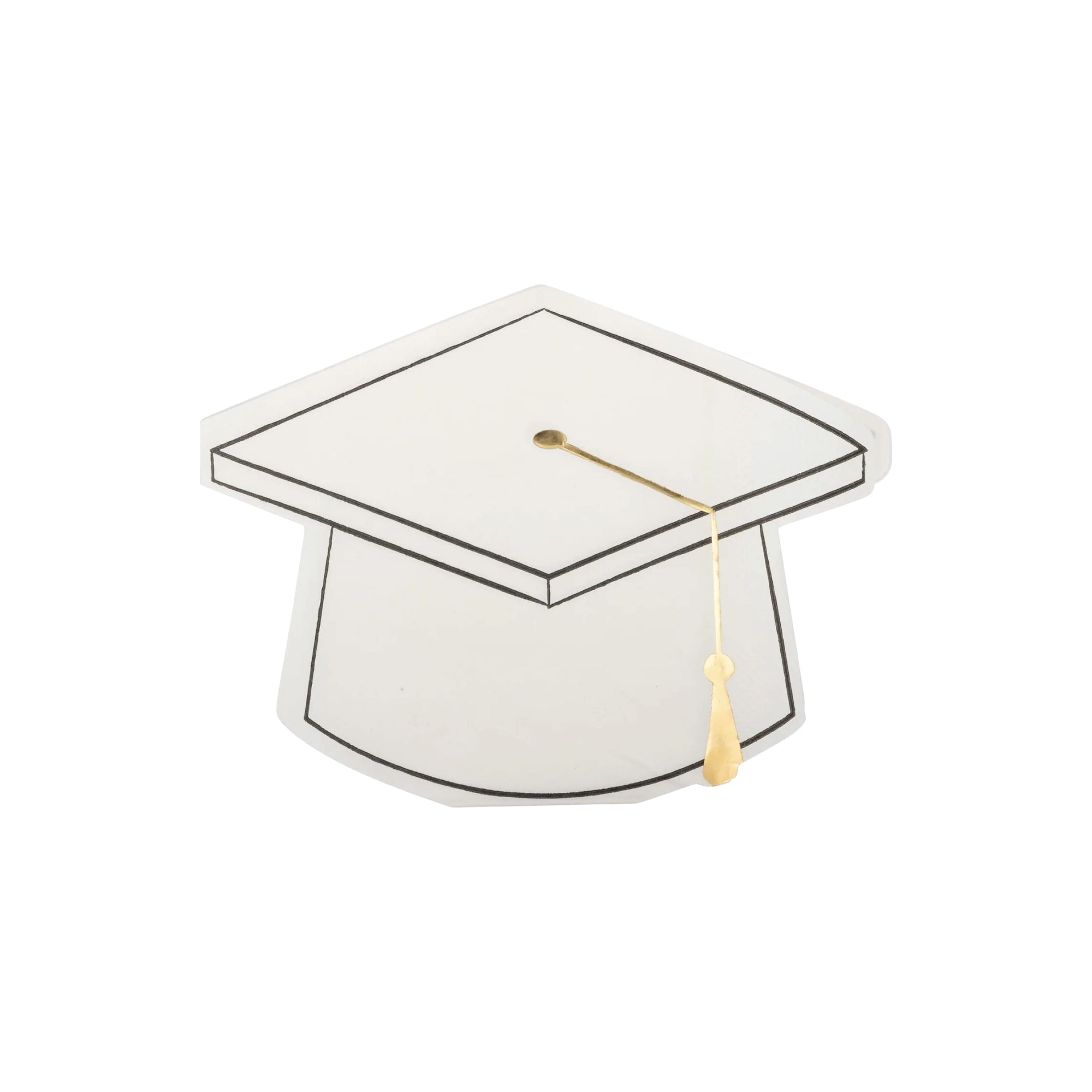White Graduation Cap Dessert Napkins 18ct | The Party Darling