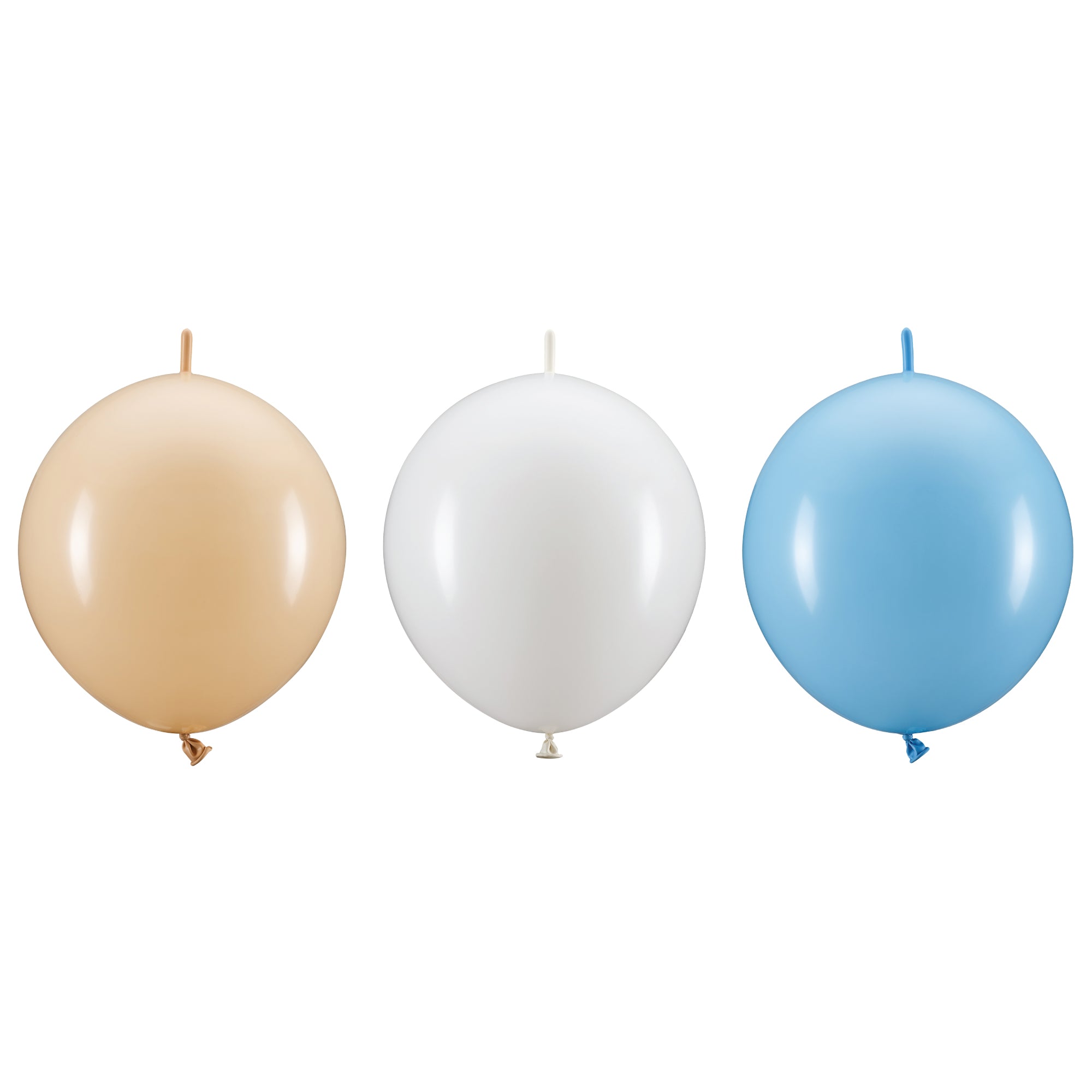 Nude, White & Blue Latex Linking Balloons 20ct | The Party Darling