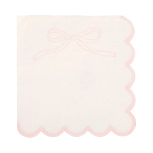 Small pink bow drink napkins