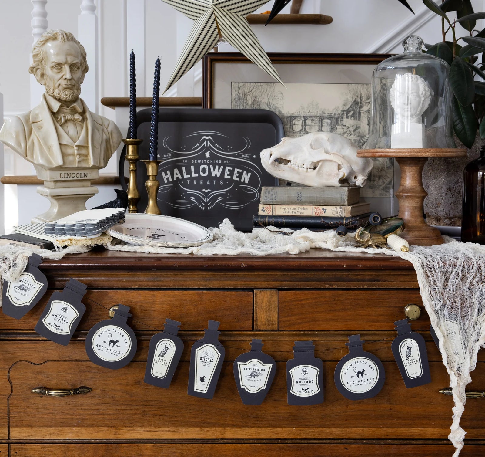 Salem Apothecary Halloween Bamboo Serving Tray | The Party Darling