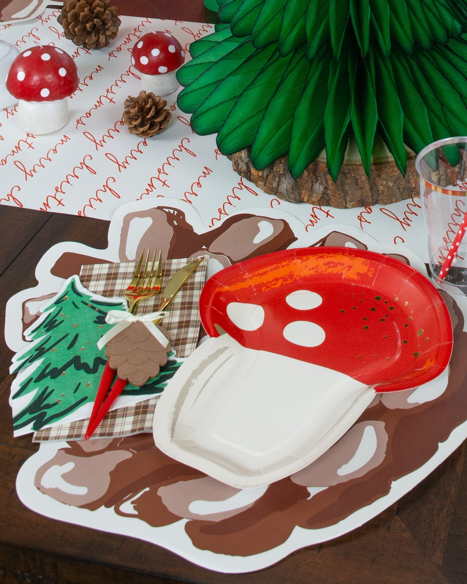 Mushroom Christmas Place Setting