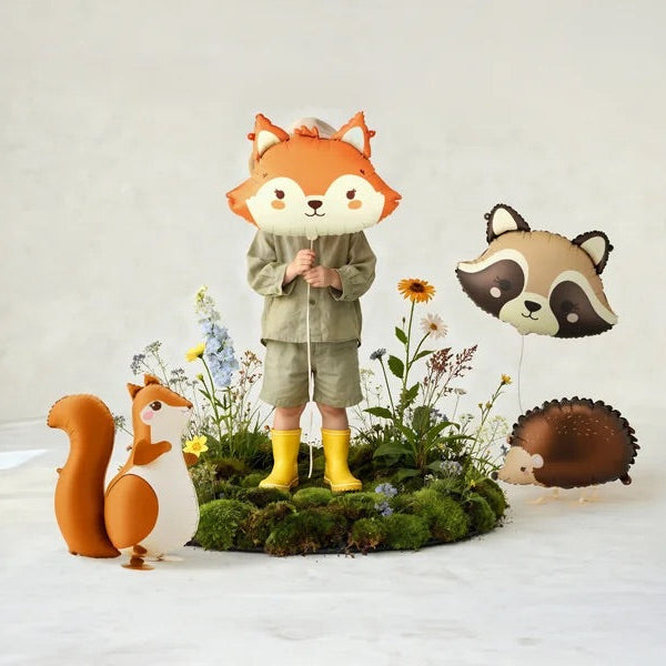 Brown and cream squirrel balloon for woodland parties