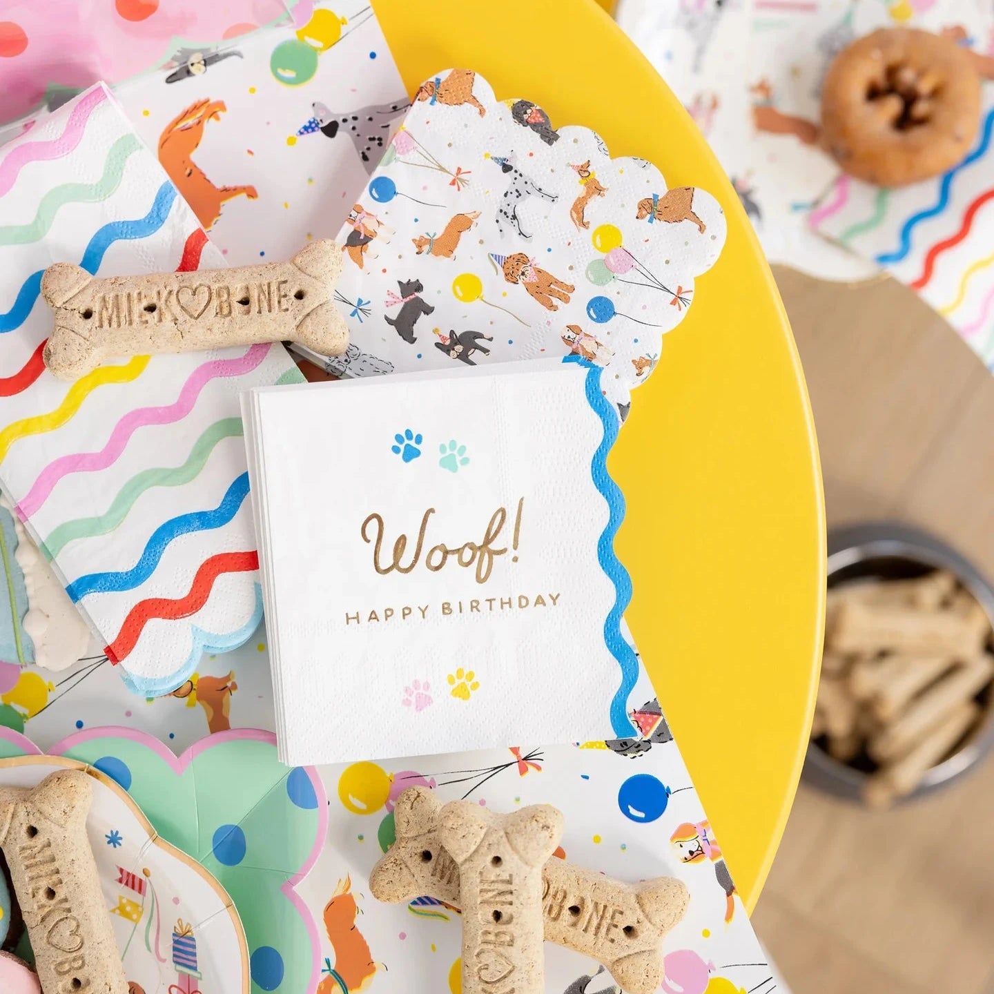 Woof Dog Birthday Party Cocktail Napkins | The Party Darling