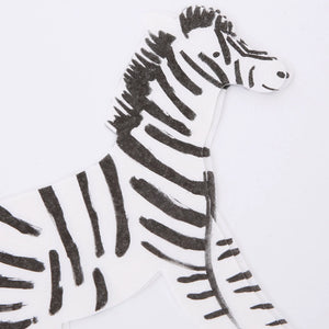 Zebra Dessert Napkins 20ct Zoomed In