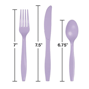 Lavender Plastic Cutlery Set 24ct - The Party Darling