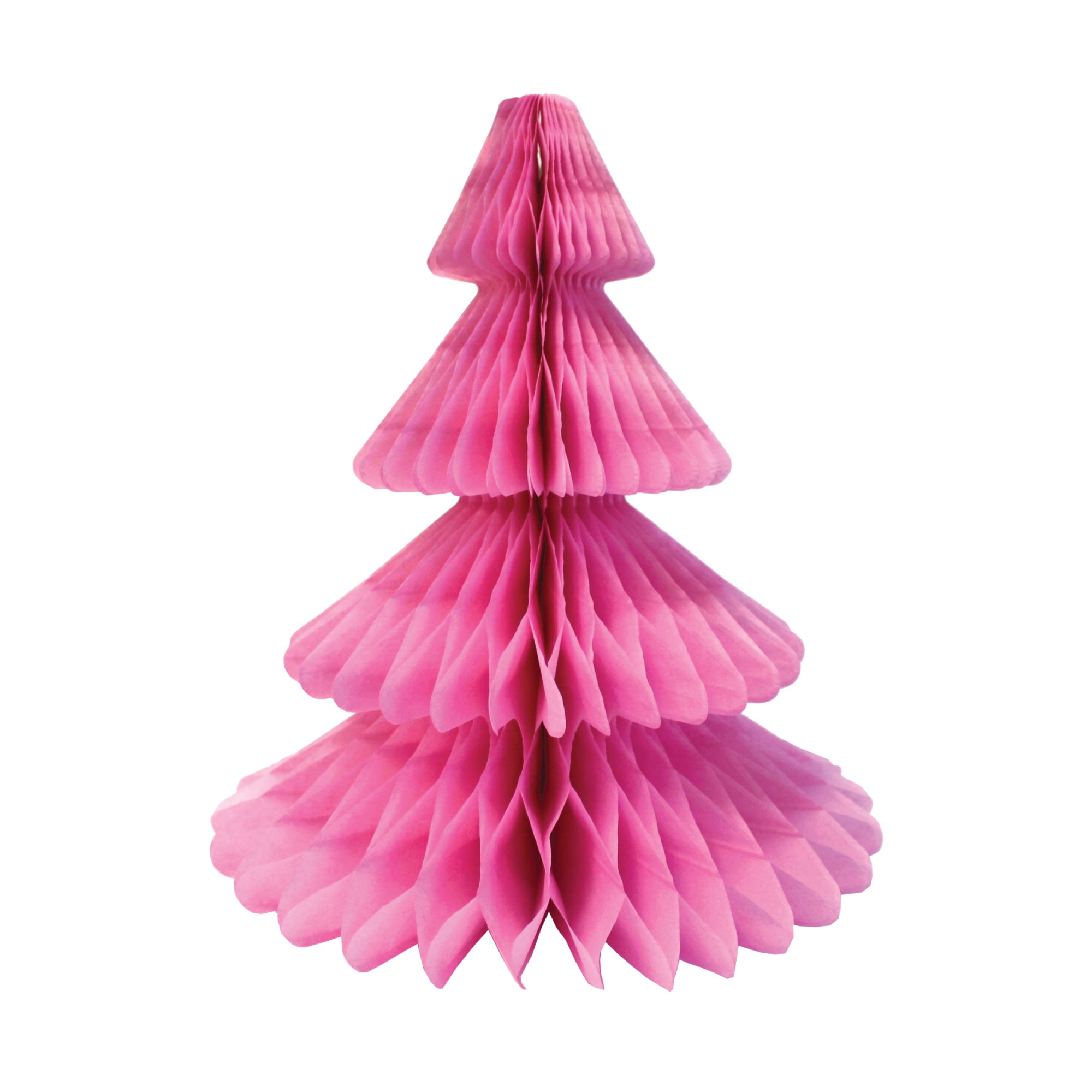 Dusty Rose Christmas Tree Honeycomb Paper Centerpiece 12in | The Party Darling