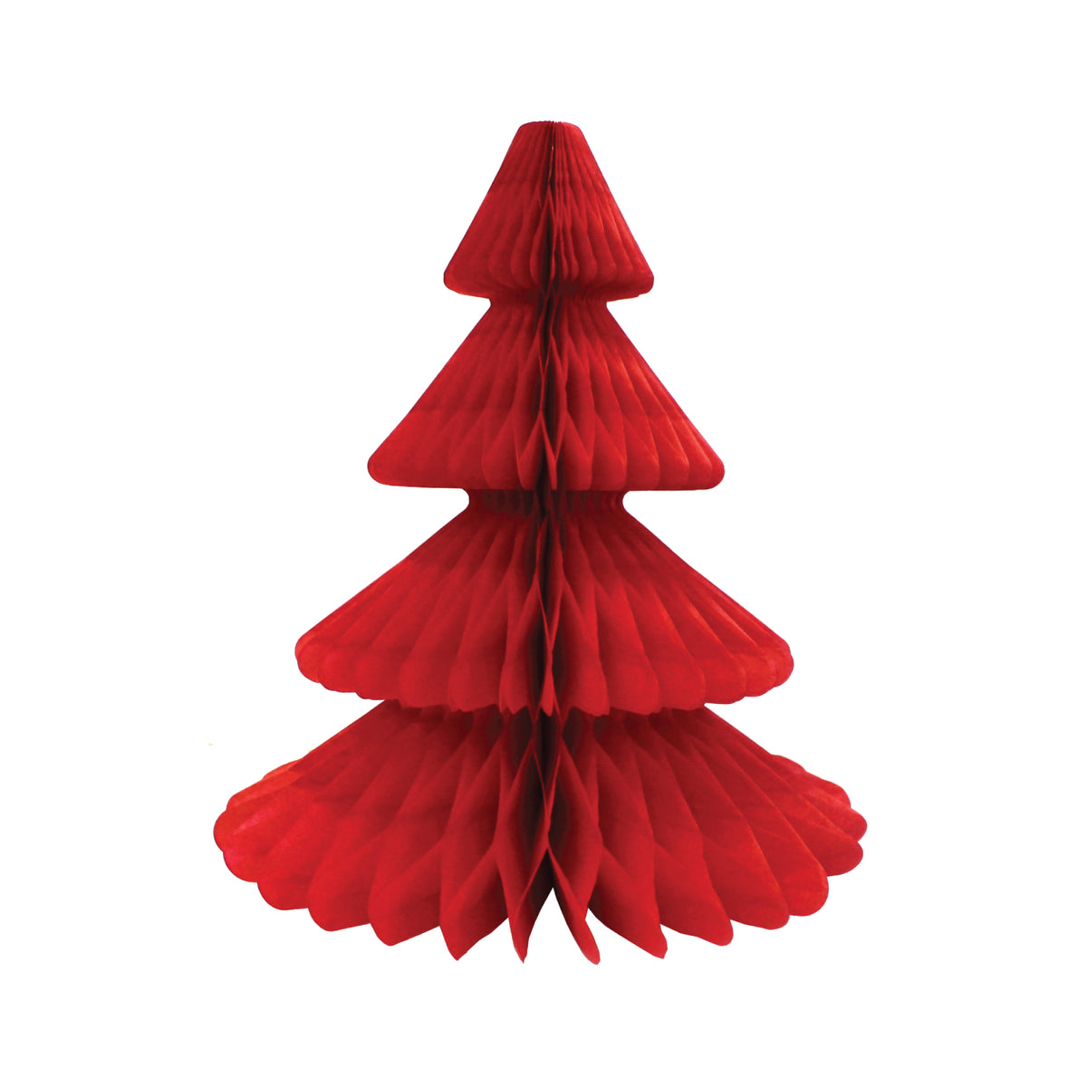 Red Christmas Tree Honeycomb Paper Centerpiece 12in | The Party Darling