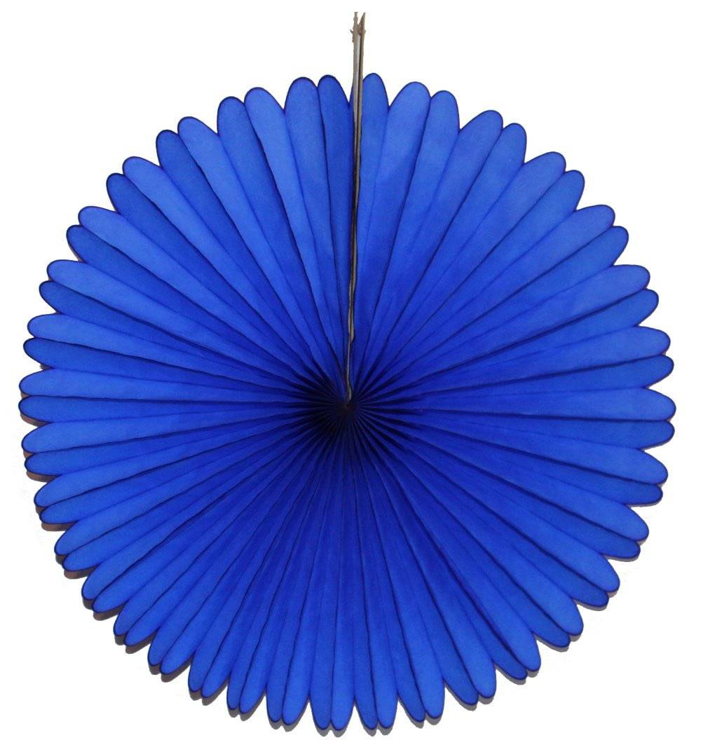 13" Dark Blue Tissue Paper Fan | The Party Darling