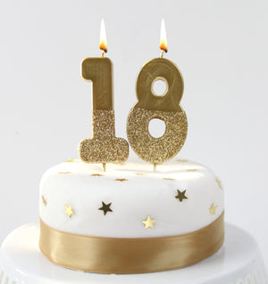 Gold Glitter Dipped Number Birthday Candle - The Party Darling