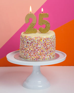 Gold Glitter Dipped Number Birthday Candle - The Party Darling