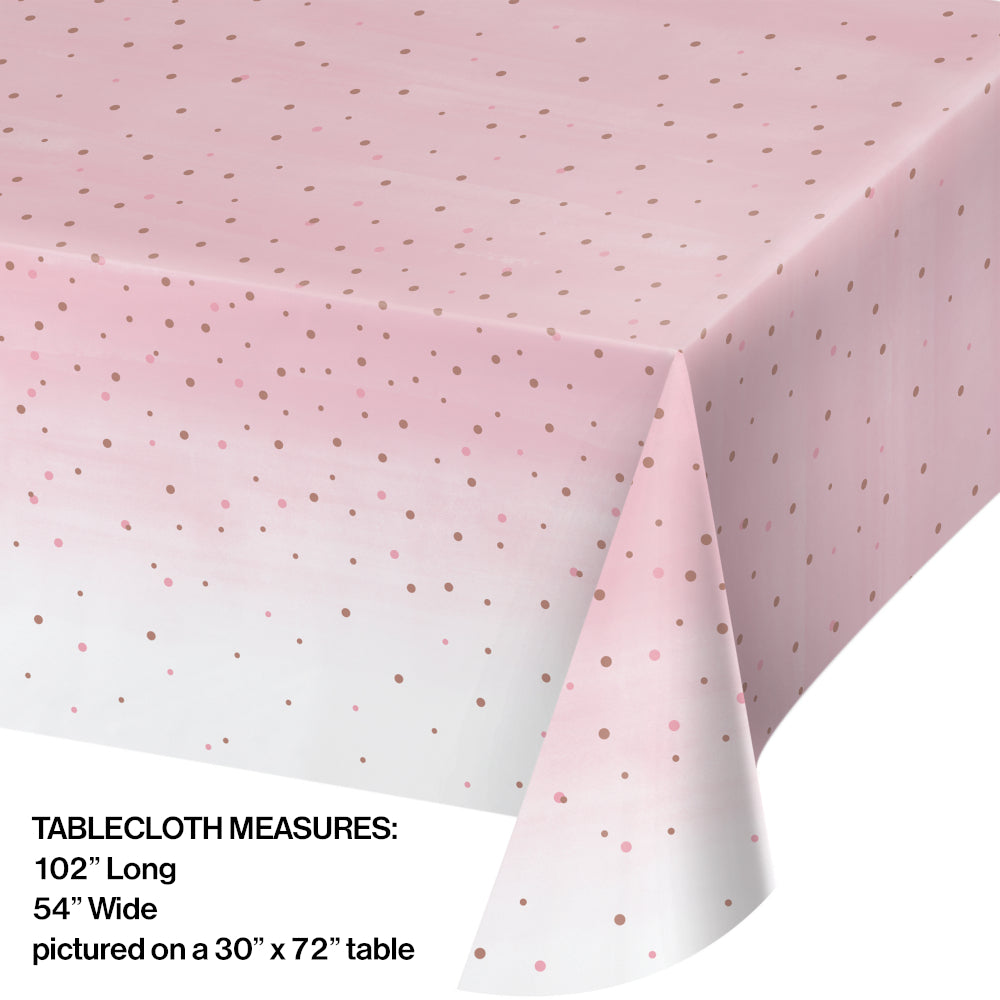 Blush and Rose Gold Plastic Table Cover | The Party Darling