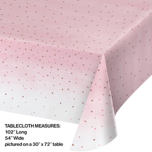 Blush and Rose Gold Plastic Tablecloth | The Party Darling