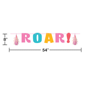 Girl Roar Dinosaur Banner - The Party Darling