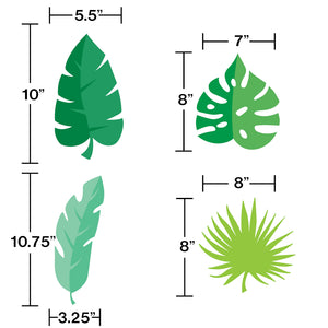 Tropical Palm Leaf Cutouts 12ct - The Party Darling