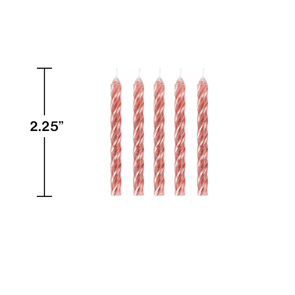 Rose Gold Birthday Candles 2.25" tall | The Party Darling