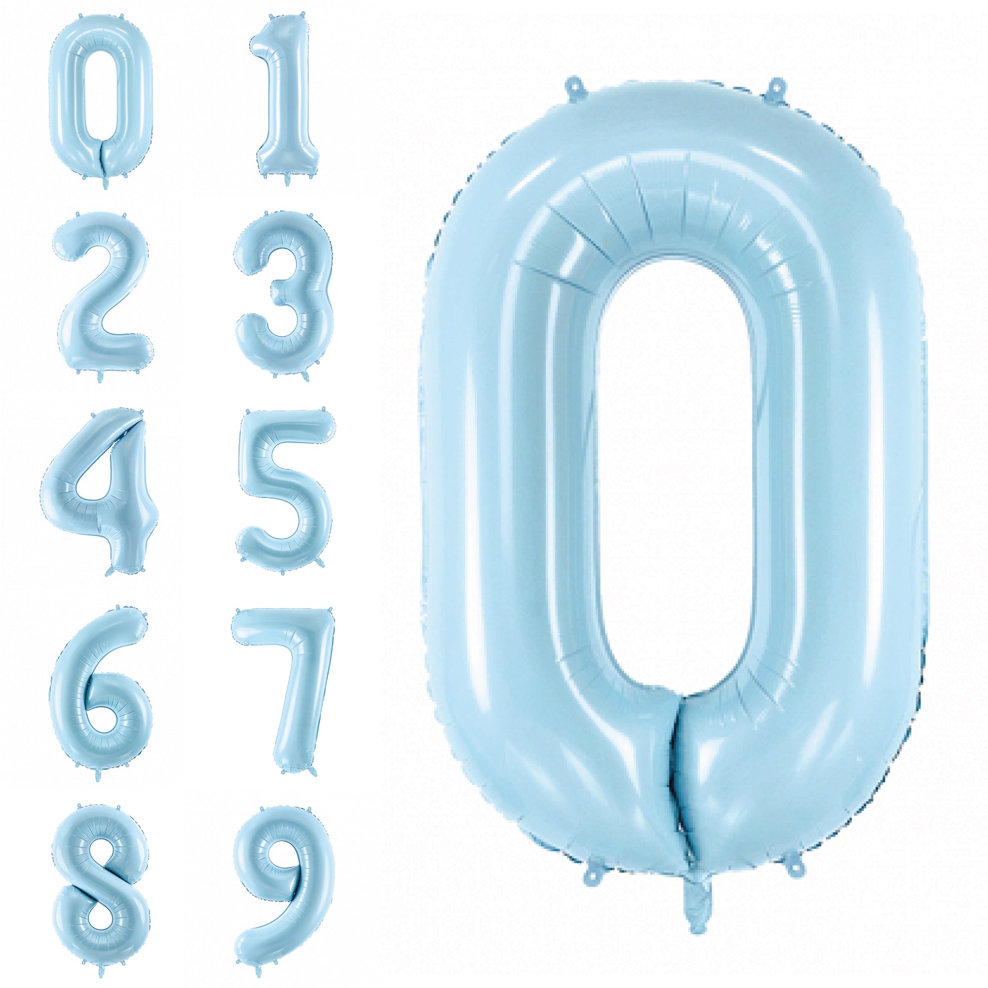 34" Pastel Light Blue Giant Number Balloon 0-9 | The Party Darling