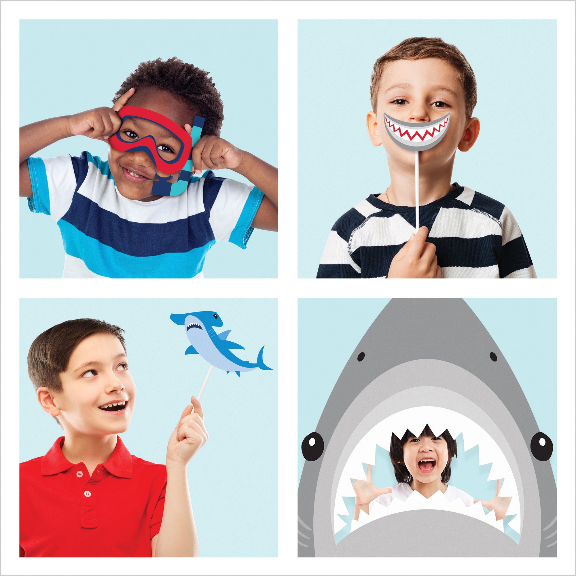Shark Party Photo Booth Props 10ct | The Party Darling