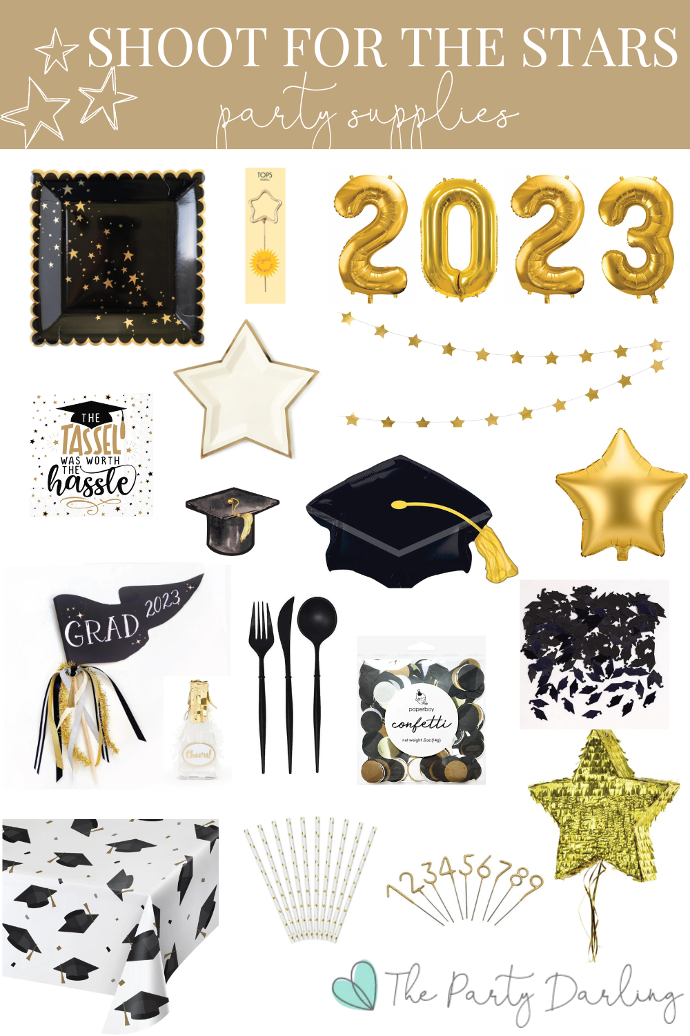 Gold Star Garland 12' | The Party Darling