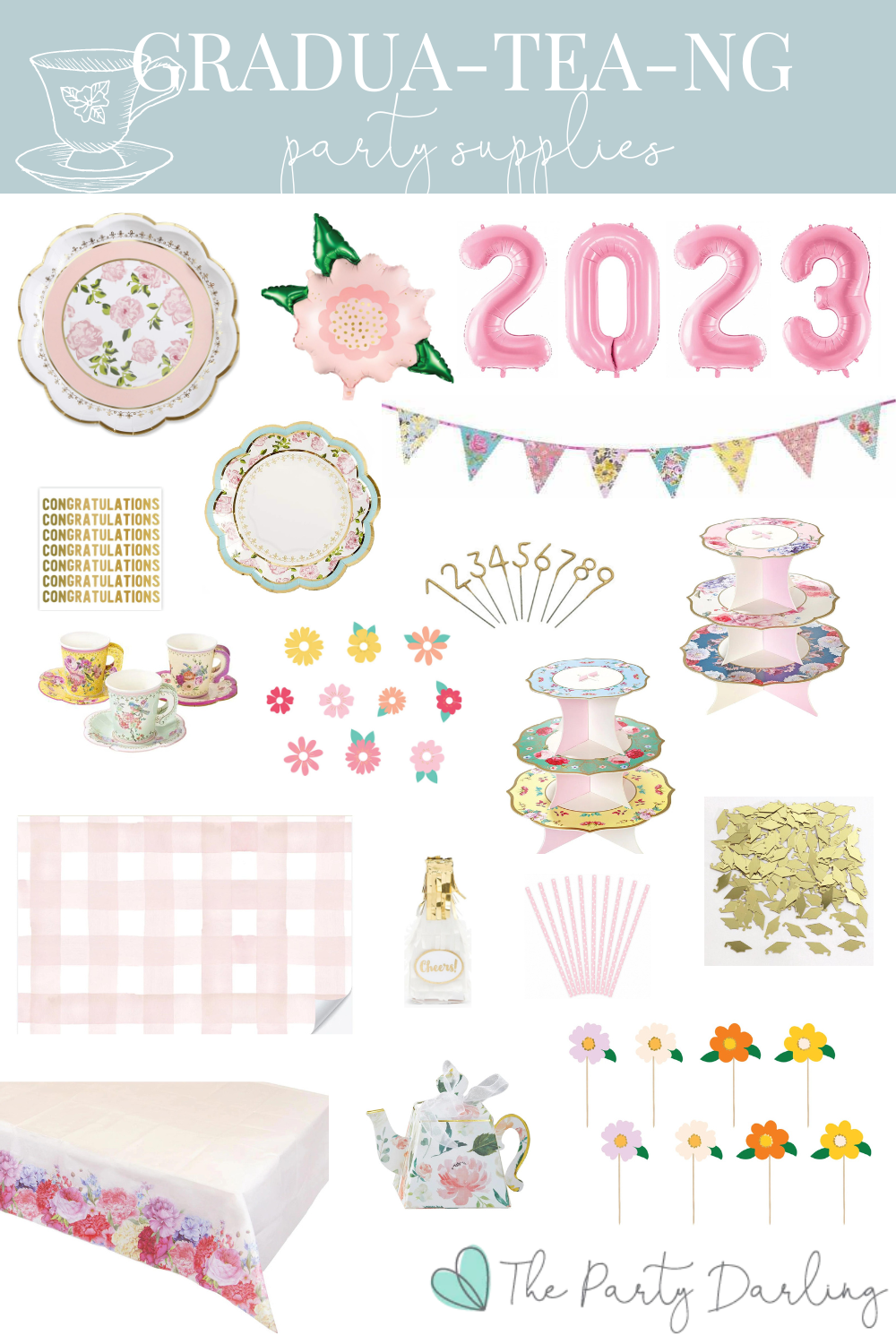 Floral Tea Party Banner 13ft | The Party Darling