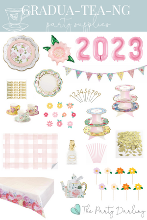 Pink Floral Tea Time Lunch Plates 8ct | The Party Darling