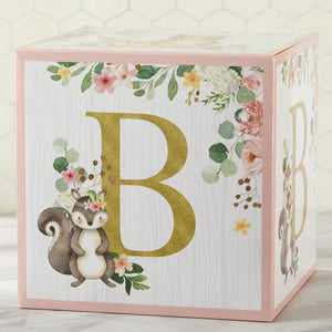 Pink Woodland Baby Block Decorations 4ct | The Party Darling
