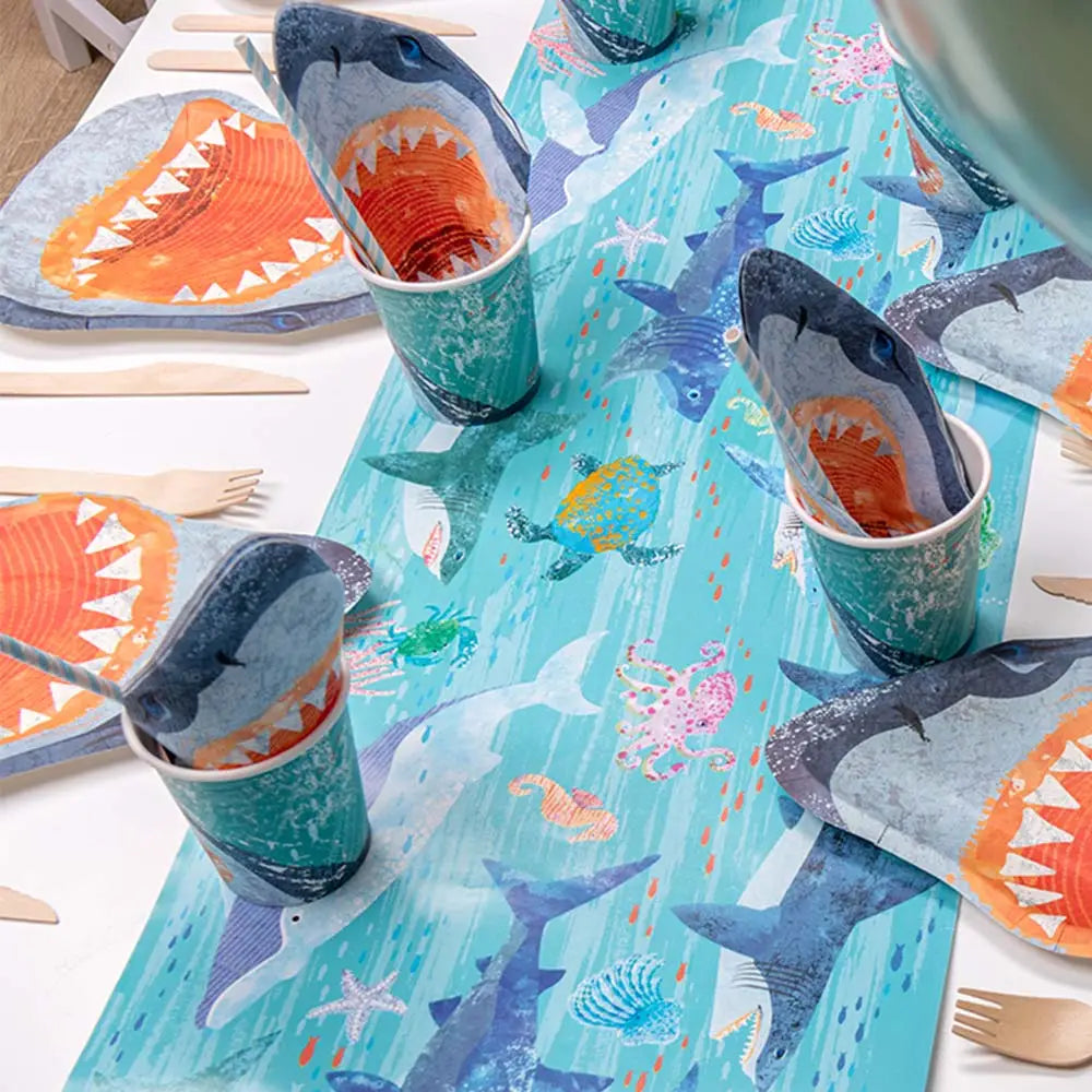 Jawsome Shark Paper Table Runner 5.8ft | The Party Darling
